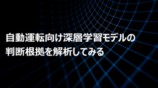 自動運転向け深層学習モデルの判断根拠を解析してみる